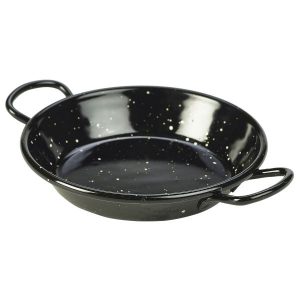 Black Enamel Miniature Paella Pan 12cm QTY:6