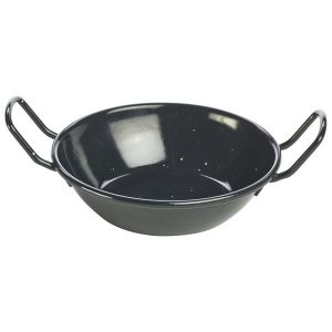 Black Enamel Dish 14cm QTY:6