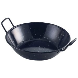 Black Enamel Dish 22cm QTY:6