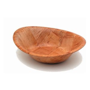 Oval Woven Wood Bowls 9″x7″ Singles QTY:12