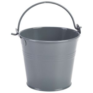 Galvanised Steel Serving Bucket 10cm Dia Grey QTY:12
