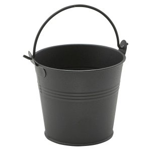 Galvanised Steel Serving Bucket 10cm Dia Matt Black QTY:12
