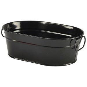 Galvanised Steel Serving Bucket Black 23 x 15 x 7cm QTY:6