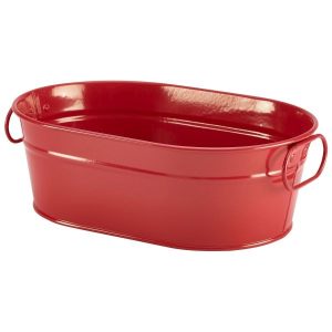 Galvanised Steel Serving Bucket Red 23 x 15 x 7cm QTY:6