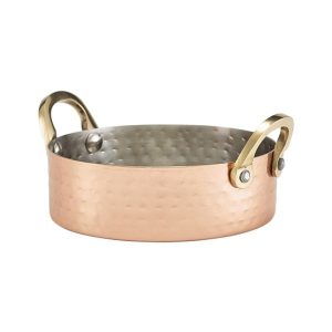 Mini Hammered Copper Plated Casserole Dish 12 x 3.5cm QTY:12