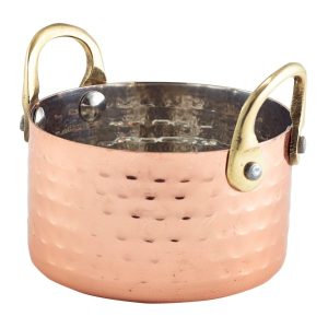Mini Hammered Copper Casserole Dish 9.2 x 5cm QTY:12