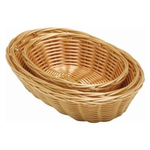 Oval  Polywicker Basket 10″X6.5″X2.5″ QTY:12