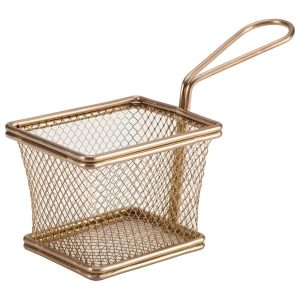 Copper Serving Fry Basket Rectangular 10 x 8 x 7.5cm QTY:6