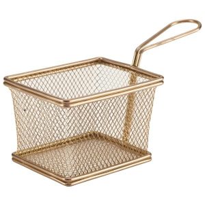 Copper Serving Fry Basket Rectangular 12.5 x 10 x 8.5cm QTY:6