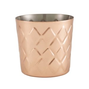Diamond Pattern Copper Plated Serving Cup 8.5 x 8.5cm QTY:12