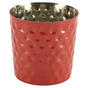 Red Hammered Stainless Steel Serving Cup 8.5 x 8.5cm QTY:12