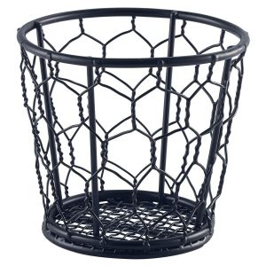Black Wire Basket 10cm Dia QTY:6