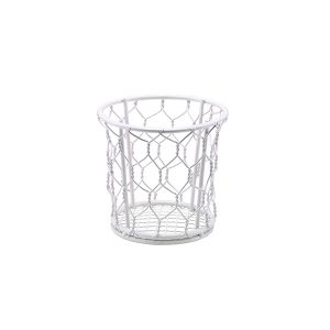 GenWare White Wire Basket 12cm Dia QTY:6