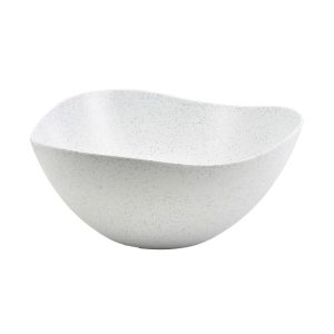 White Granite Melamine Triangular Buffet Bowl 35cm