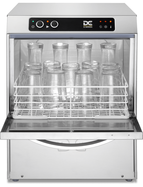DC Standard Range SG40D Glasswasher with Drain Pump  400mm Rack 18 Pint Capacity