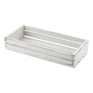 Wooden Crate White Wash Finish 25 x 12 x 5cm
