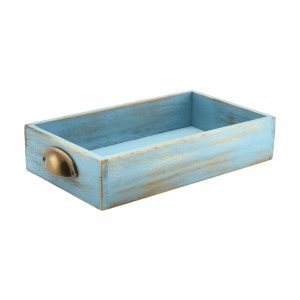 Blue Wash Acacia Wood Display Drawer GN 1/3