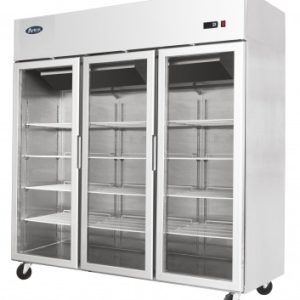 Atosa YCF9403GR Slimline Triple Glass Door Upright Fridge 1390ltrs