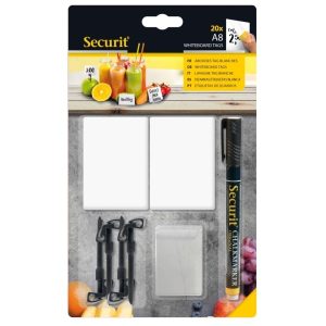 20 White Chalk Board Tags A8 + 1 Black Chalkmarker