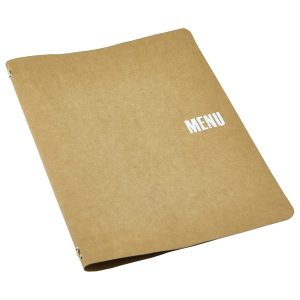 Washable Paper A4 Menu Holder Brown