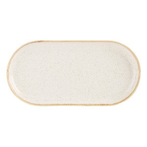 Seasons by Porcelite Oatmeal Narrow Oval Plate 30cm QTY: 6