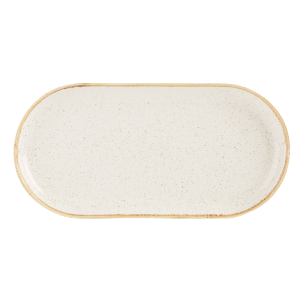 Seasons by Porcelite Oatmeal Narrow Oval Plate 32x20cm/12.5×8″ QTY: 6