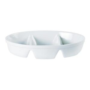 Porcelite Oval 3 Division Dish 28cm/11″ QTY: 4