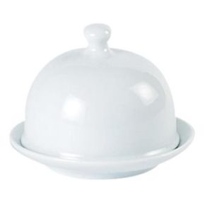 Porcelite Round Covered Butter Dish 9×6.5cm/3.5″x2.5″ QTY: 6