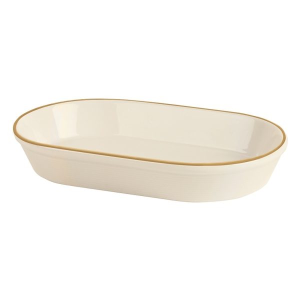 Academy Line Gold Band Oval Salad Dish 16cm QTY: 6