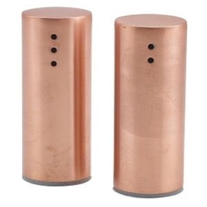 Copper Plated Straight Sided Salt & Pepper Set 7.5cm qty:1
