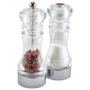 Acrylic Pepper Mill & Salt Shaker Set qty:1