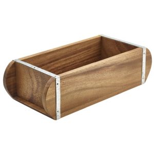 Acacia Wood Brick Mould Table Caddy qty:1