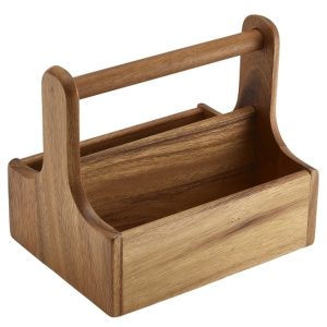 Medium Dark Wood Table Caddy qty:1