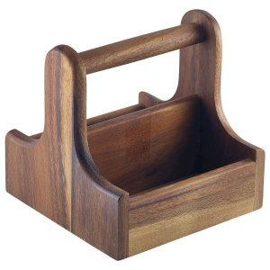 Small Dark Wood Table Caddy qty:1