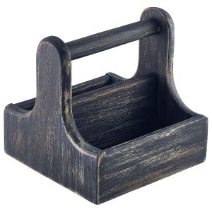 Small Black Wooden Table Caddy qty:1