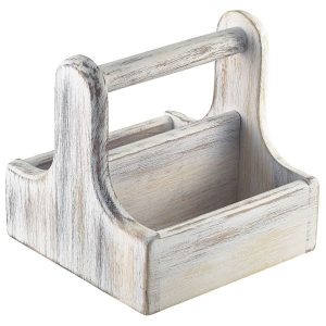 Small White Wooden Table Caddy qty:1