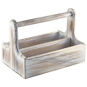 White Wooden Table Caddy qty:1