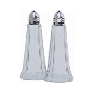 Glass Lighthouse Salt Shaker Silver Top qty:1