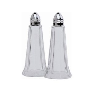 Glass Lighthouse Pepper Shaker Silver Top qty:1