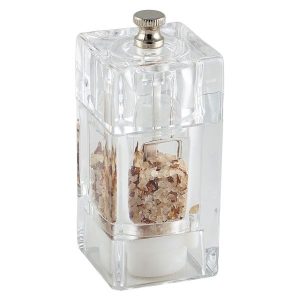 Genware Square Salt/Pepper Grinder Acrylic 10cm qty:1