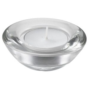 Genware Glass Round Tealight Holder 75mm Dia QTY:12