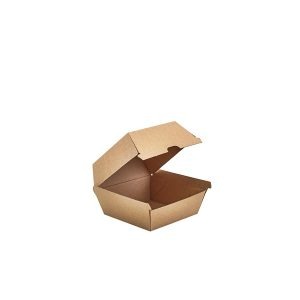 GenWare Compostable Kraft Burger Boxes 105mm (Pack of 250) QTY: 1 Ref: KFTBB10