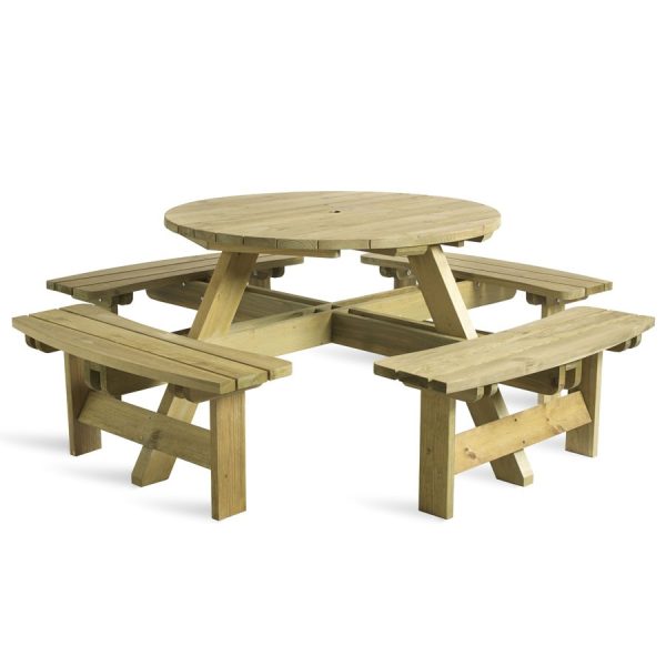 King Round Picnic Table – 8 Seater
