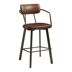 Auzet Bar Stool – Old Anvil – Vintage Fauz Leather