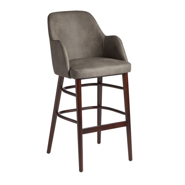 Aztec Bar Stool – Steel Grey Vintage Elegance Faux Leather