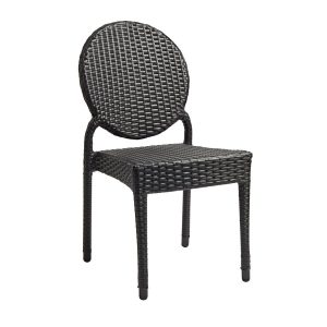 Blake Stacking Side Chair – Black Weave