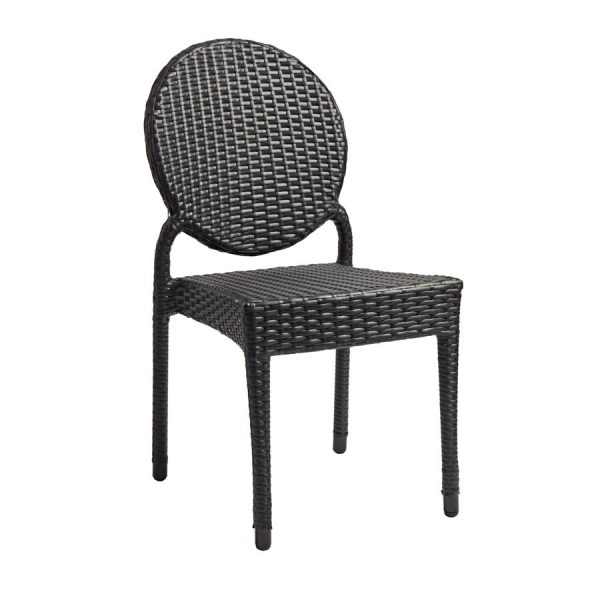 Blake Stacking Side Chair – Black Weave