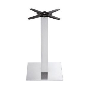Boston – Brushed Steel Small Square Dining Table Base