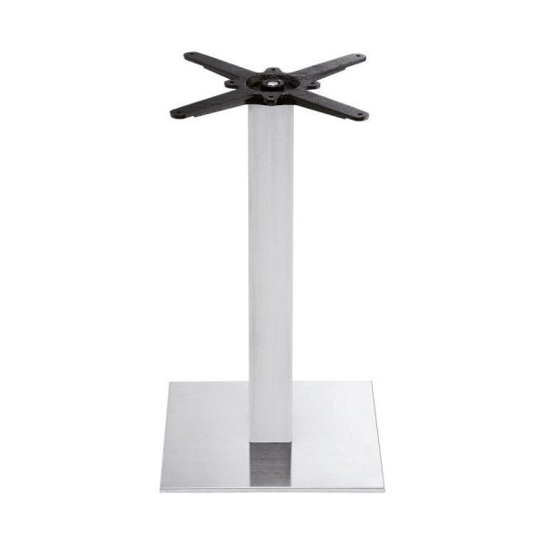Boston – Brushed Steel Small Square Dining Table Base