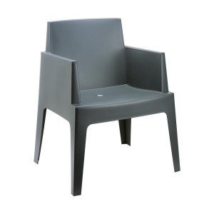 Box Arm Chair – Dark Grey